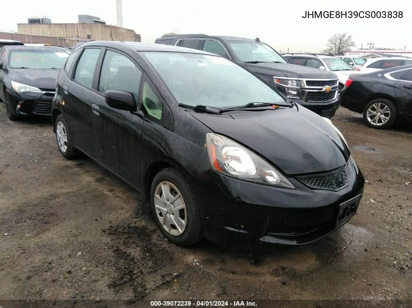 2012 Honda Fit VIN: JHMGE8H39CS003838 Lot: 39072239