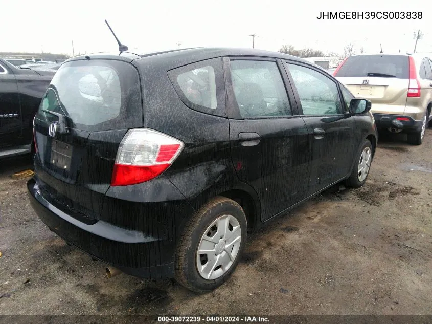 2012 Honda Fit VIN: JHMGE8H39CS003838 Lot: 39072239