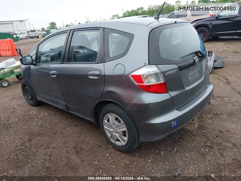 2012 Honda Fit VIN: JHMGE8H36CS004980 Lot: 39430408