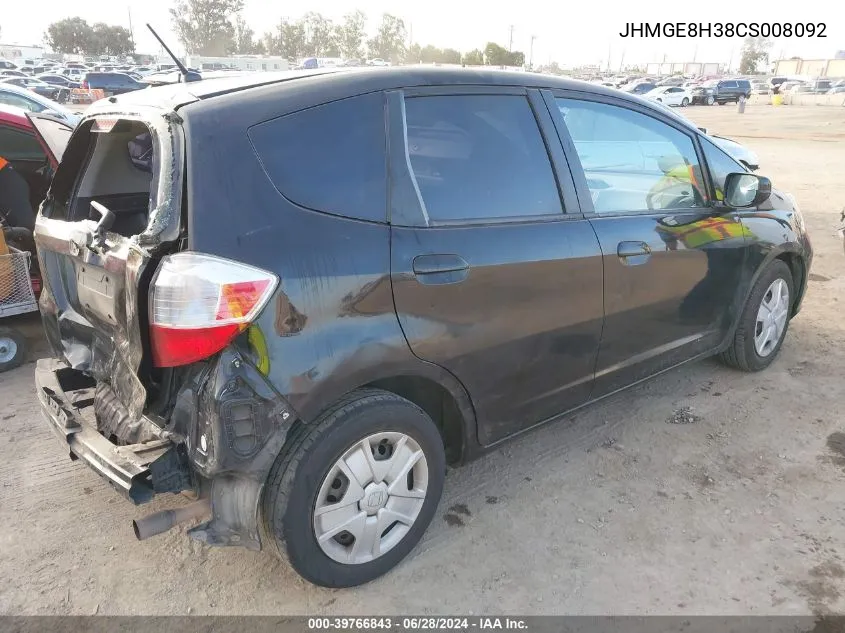 JHMGE8H38CS008092 2012 Honda Fit