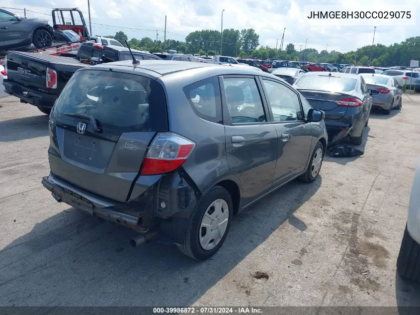 2012 Honda Fit VIN: JHMGE8H30CC029075 Lot: 39986872