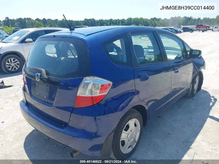 2012 Honda Fit VIN: JHMGE8H39CC014400 Lot: 40146622