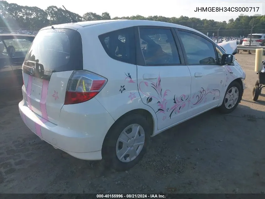 2012 Honda Fit VIN: JHMGE8H34CS000717 Lot: 40155996