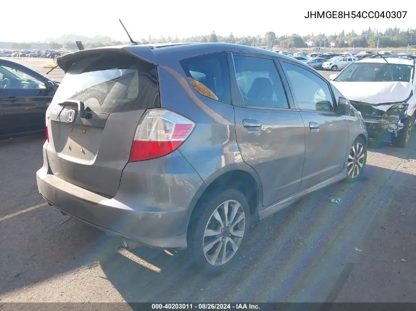 JHMGE8H54CC040307 2012 Honda Fit Sport