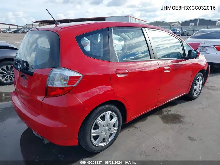 JHMGE8H3XCC032016 2012 Honda Fit