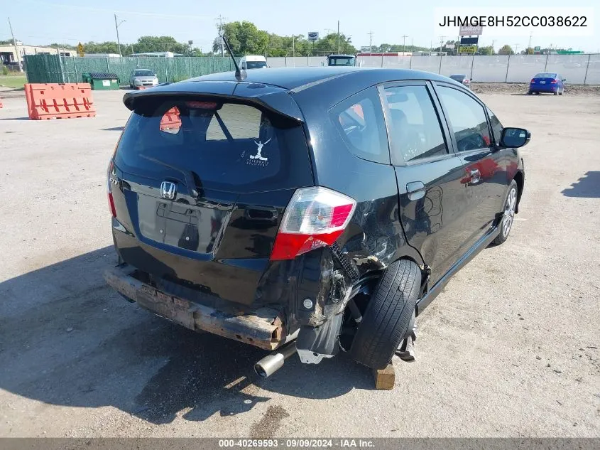 2012 Honda Fit Sport VIN: JHMGE8H52CC038622 Lot: 40269593