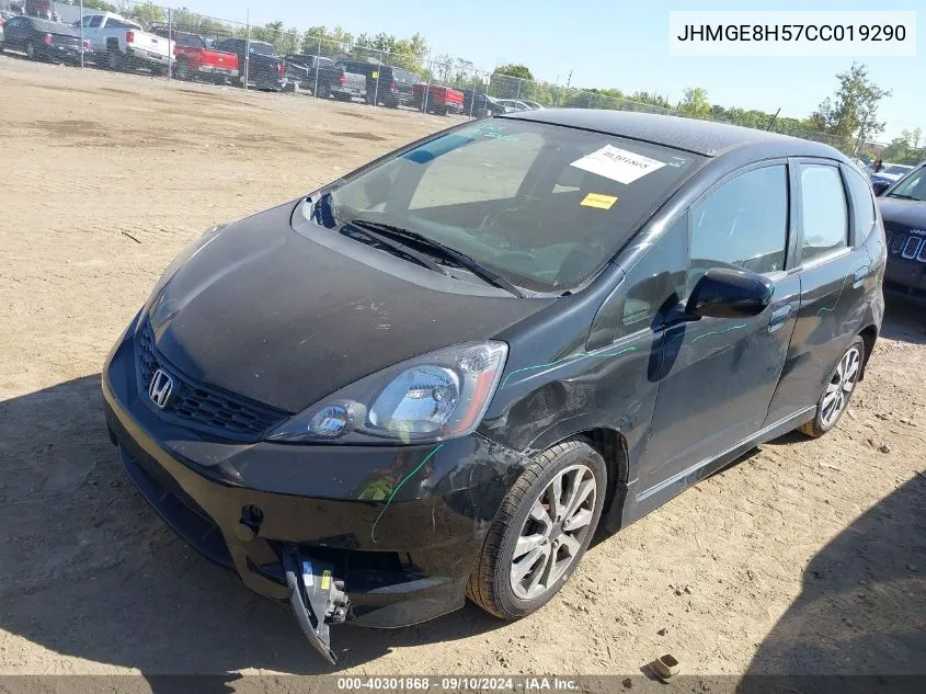 JHMGE8H57CC019290 2012 Honda Fit Sport