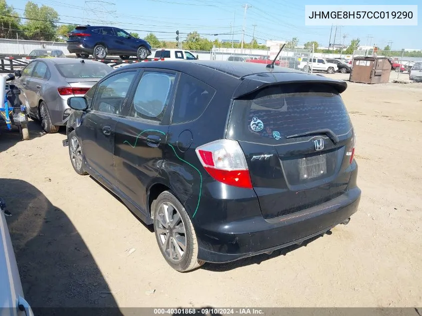 2012 Honda Fit Sport VIN: JHMGE8H57CC019290 Lot: 40301868