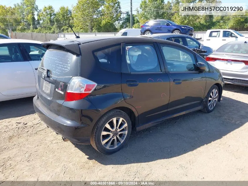 2012 Honda Fit Sport VIN: JHMGE8H57CC019290 Lot: 40301868