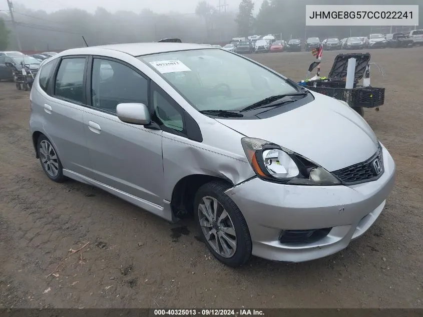 2012 Honda Fit Sport VIN: JHMGE8G57CC022241 Lot: 40325013