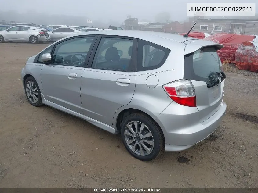 JHMGE8G57CC022241 2012 Honda Fit Sport