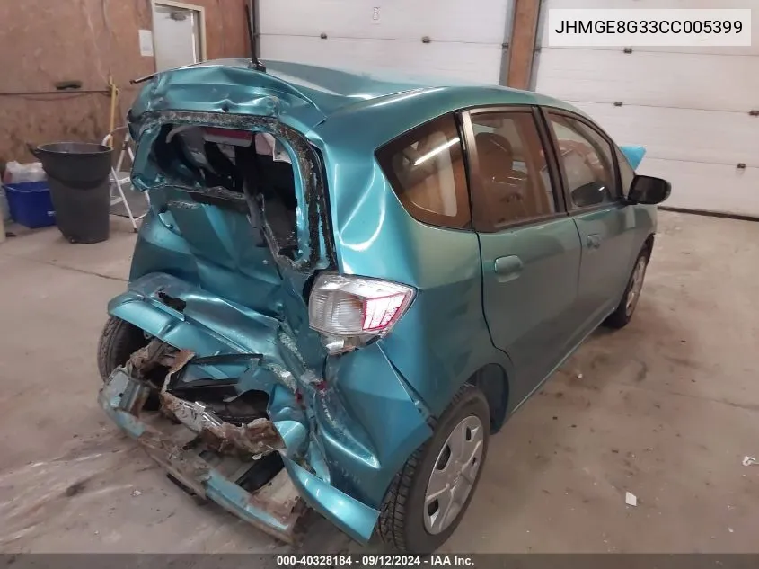 2012 Honda Fit VIN: JHMGE8G33CC005399 Lot: 40328184