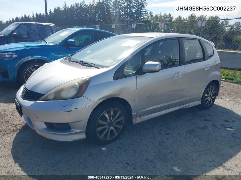 2012 Honda Fit Sport VIN: JHMGE8H56CC002237 Lot: 40347270