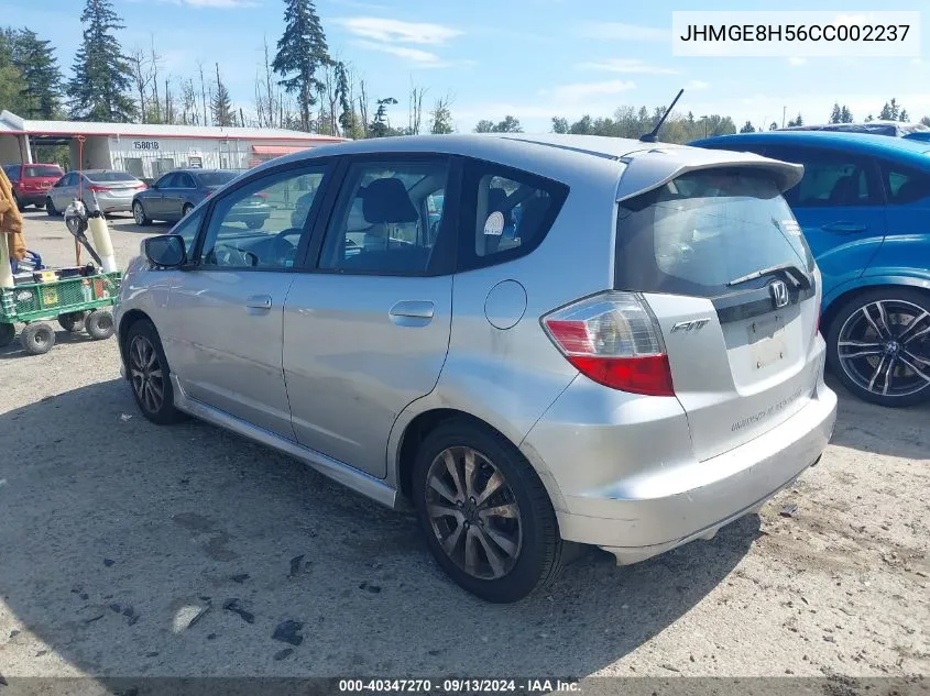 2012 Honda Fit Sport VIN: JHMGE8H56CC002237 Lot: 40347270