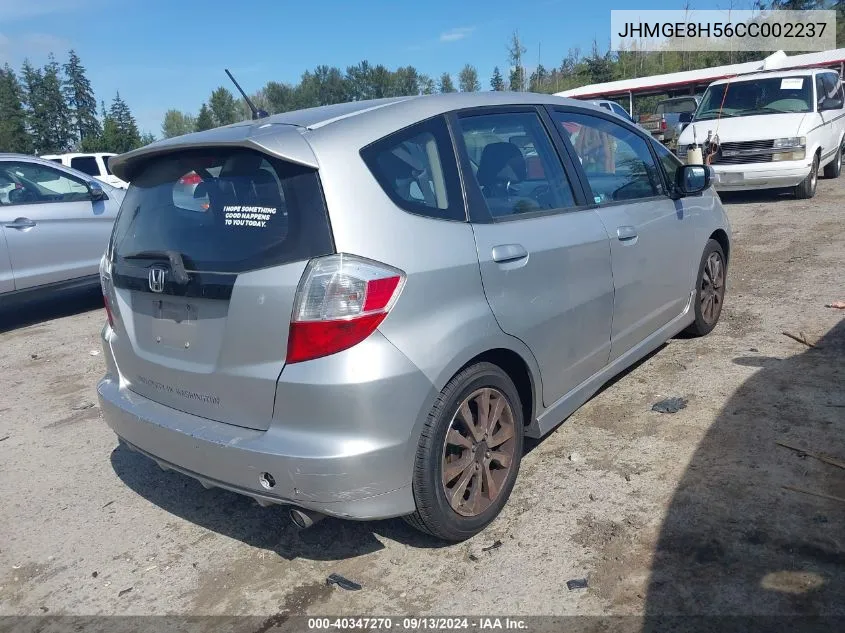 2012 Honda Fit Sport VIN: JHMGE8H56CC002237 Lot: 40347270