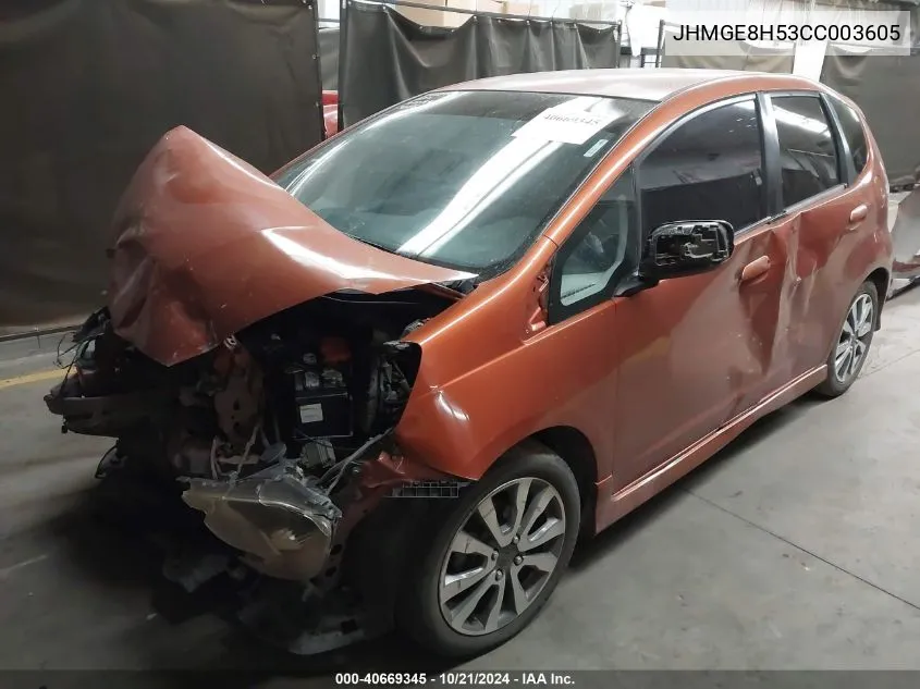 JHMGE8H53CC003605 2012 Honda Fit Sport