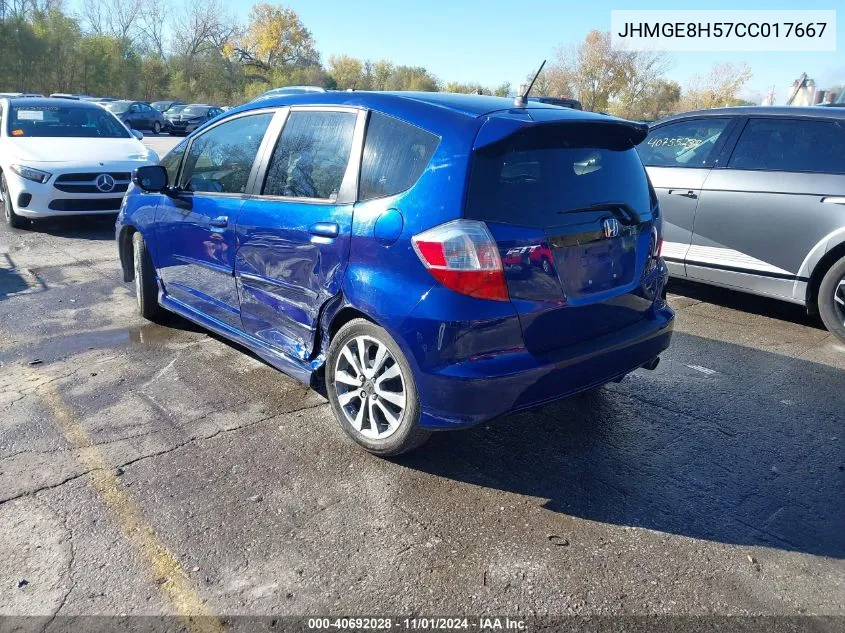 2012 Honda Fit Sport VIN: JHMGE8H57CC017667 Lot: 40692028