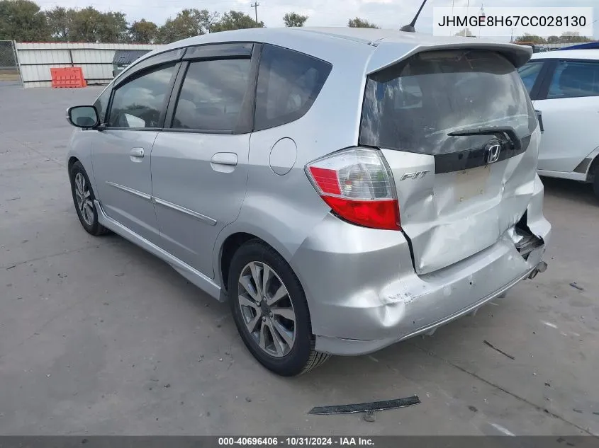 2012 Honda Fit Sport VIN: JHMGE8H67CC028130 Lot: 40696406