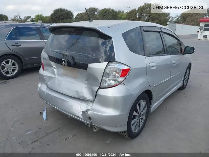 2012 Honda Fit Sport VIN: JHMGE8H67CC028130 Lot: 40696406