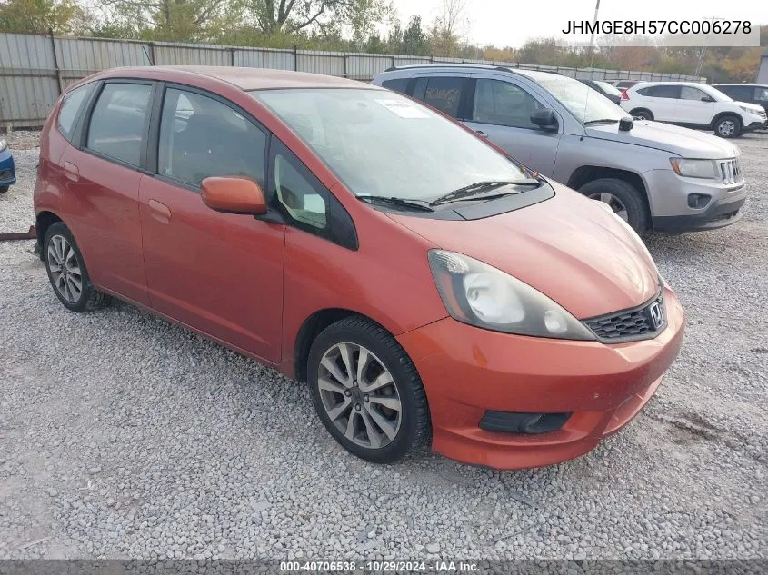 2012 Honda Fit Sport VIN: JHMGE8H57CC006278 Lot: 40706538