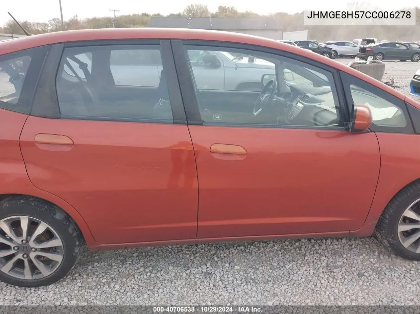 2012 Honda Fit Sport VIN: JHMGE8H57CC006278 Lot: 40706538