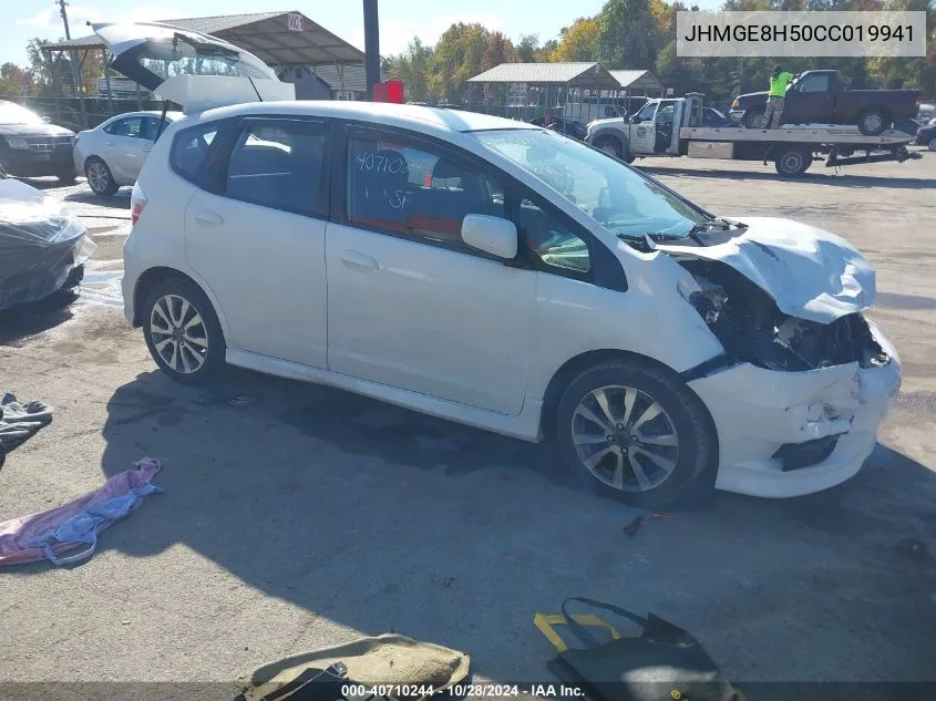 JHMGE8H50CC019941 2012 Honda Fit Sport