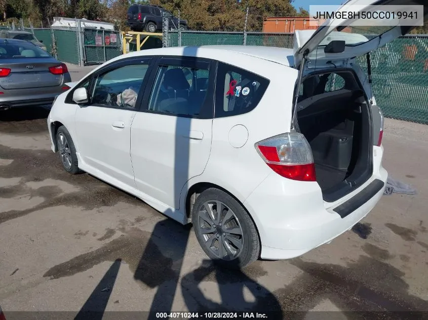 2012 Honda Fit Sport VIN: JHMGE8H50CC019941 Lot: 40710244