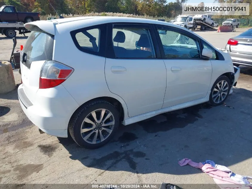 2012 Honda Fit Sport VIN: JHMGE8H50CC019941 Lot: 40710244