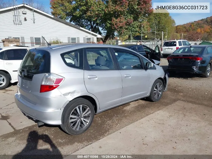 2012 Honda Fit VIN: JHMGE8G36CC031723 Lot: 40715066