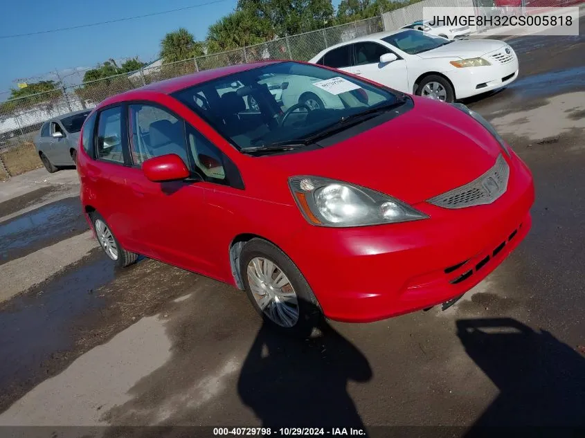 2012 Honda Fit VIN: JHMGE8H32CS005818 Lot: 40729798