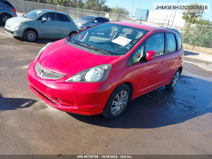 2012 Honda Fit VIN: JHMGE8H32CS005818 Lot: 40729798