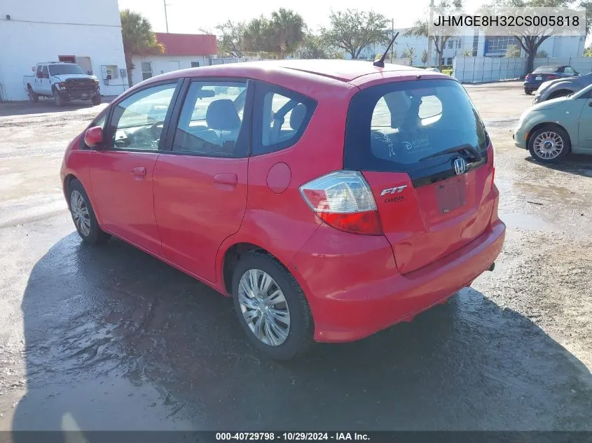 2012 Honda Fit VIN: JHMGE8H32CS005818 Lot: 40729798