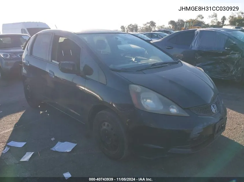 2012 Honda Fit VIN: JHMGE8H31CC030929 Lot: 40743939