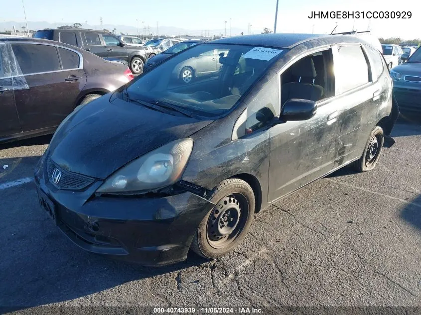 2012 Honda Fit VIN: JHMGE8H31CC030929 Lot: 40743939