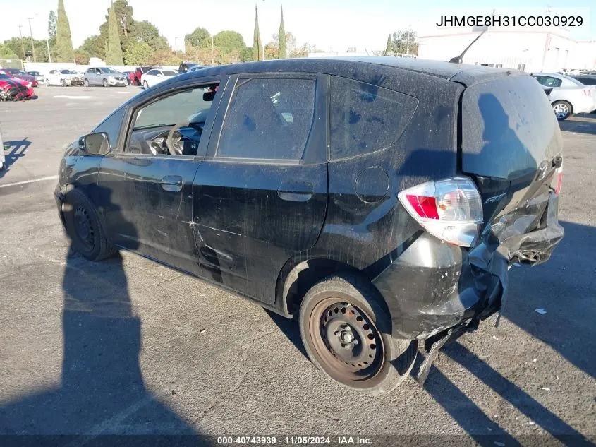 2012 Honda Fit VIN: JHMGE8H31CC030929 Lot: 40743939