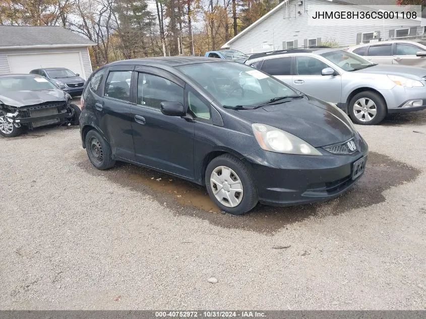 2012 Honda Fit VIN: JHMGE8H36CS001108 Lot: 40752972