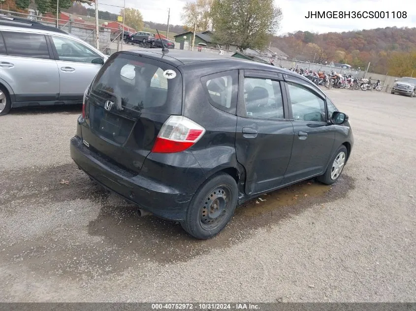 2012 Honda Fit VIN: JHMGE8H36CS001108 Lot: 40752972