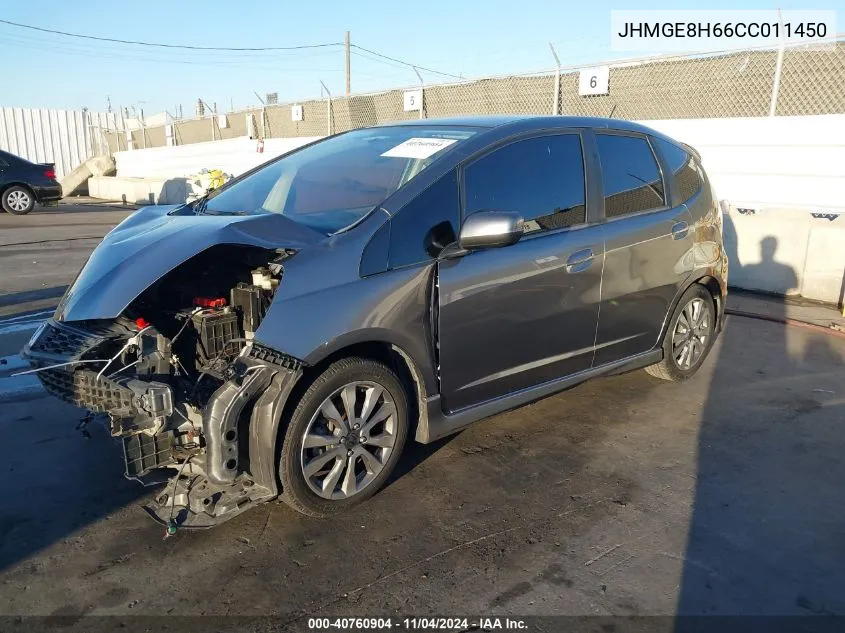 2012 Honda Fit Sport VIN: JHMGE8H66CC011450 Lot: 40760904