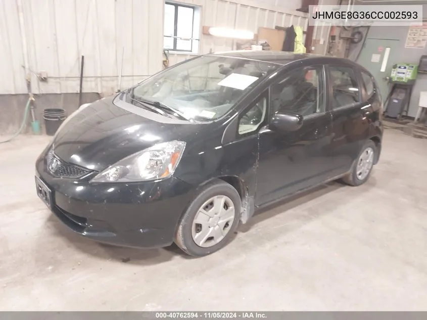 2012 Honda Fit VIN: JHMGE8G36CC002593 Lot: 40762594