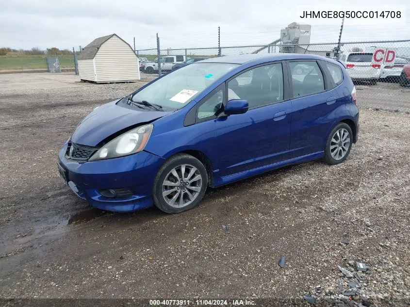 JHMGE8G50CC014708 2012 Honda Fit Sport