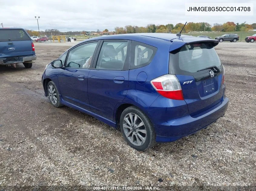 JHMGE8G50CC014708 2012 Honda Fit Sport