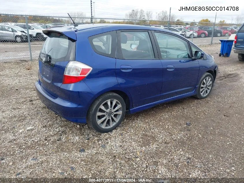 JHMGE8G50CC014708 2012 Honda Fit Sport