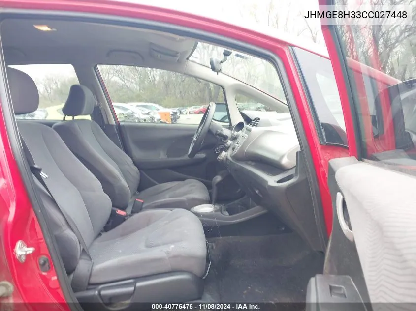 2012 Honda Fit VIN: JHMGE8H33CC027448 Lot: 40775475