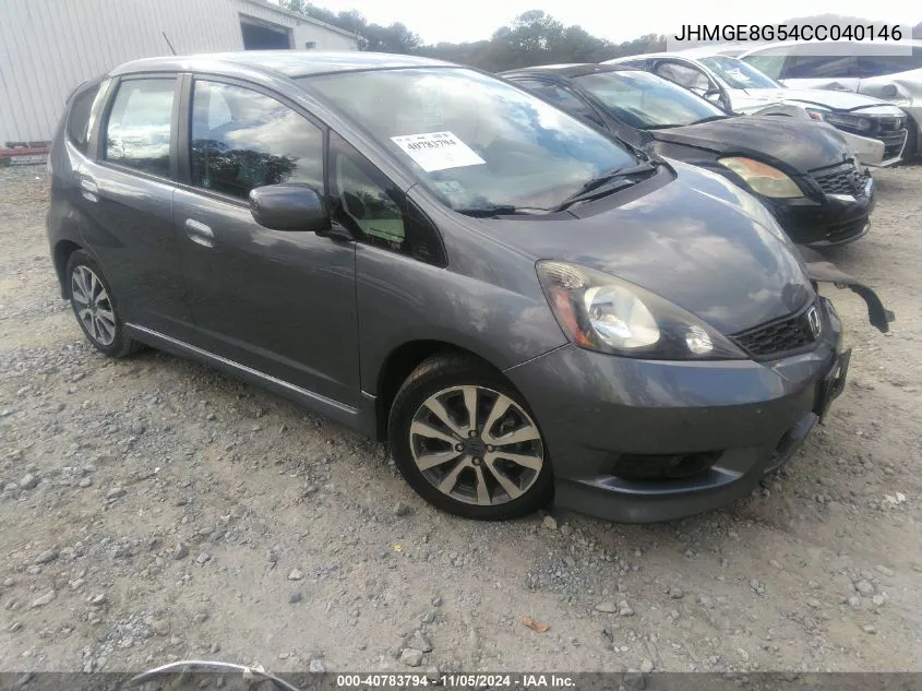 2012 Honda Fit Sport VIN: JHMGE8G54CC040146 Lot: 40783794