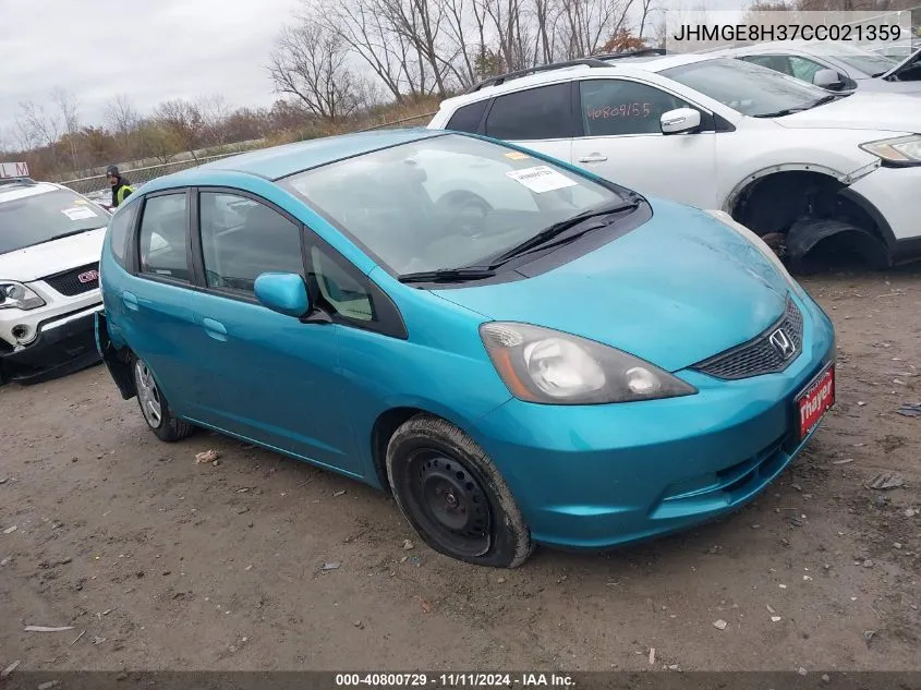 2012 Honda Fit VIN: JHMGE8H37CC021359 Lot: 40800729