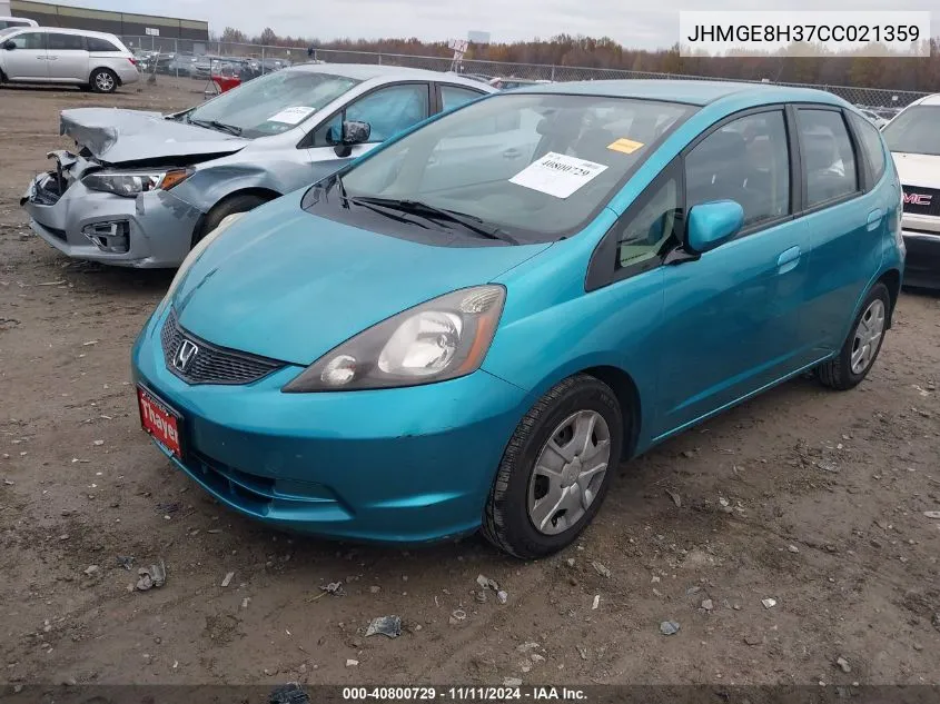 2012 Honda Fit VIN: JHMGE8H37CC021359 Lot: 40800729