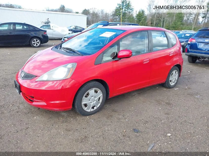 2012 Honda Fit VIN: JHMGE8H34CS006761 Lot: 40803288