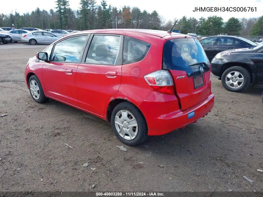 2012 Honda Fit VIN: JHMGE8H34CS006761 Lot: 40803288