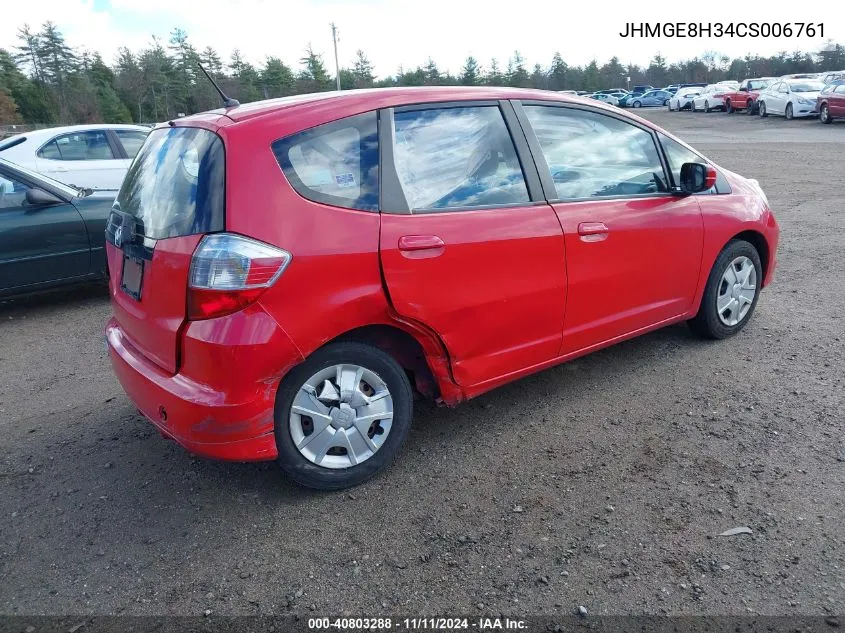 2012 Honda Fit VIN: JHMGE8H34CS006761 Lot: 40803288