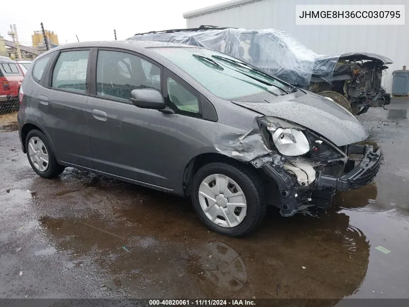 2012 Honda Fit VIN: JHMGE8H36CC030795 Lot: 40820061